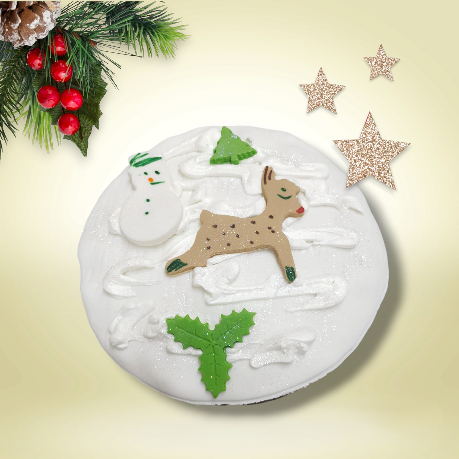 Round Fruit Cake Decorated